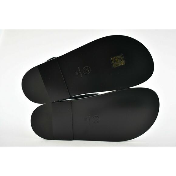 Chanel 21C Black Fabric Silver CC Logo Mule Slide Strap Flat Teva Dad Sandal 36 - Picture 12 of 12